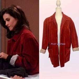 Extremely Rare Vintage Red Corduroy Coat ASO Monica Geller on Friends